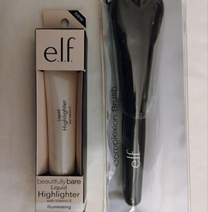 e.l.f. Beautifully Bare Illuminating Liquid Highlighter & Complexion Brush, NWT